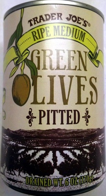 Ripe medium Green olives pitted