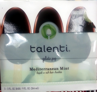 Gelato Pop Mediterranean Mint dipped in rich dark chovcolate