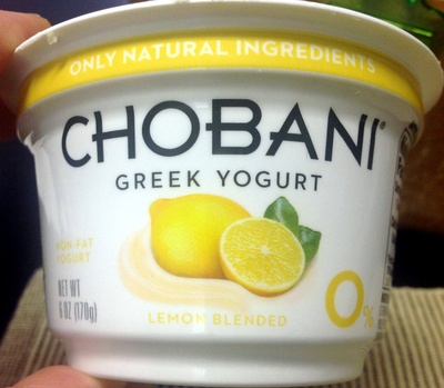 Chobani Greek yogurt, fat free, lemon