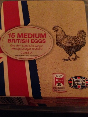 15 British eggs - class A - medium