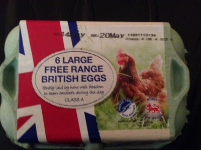 6 larges free range British eggs