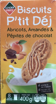 Biscuits P'tit Déj Abricots, Amandes et Pépites de chocolat 