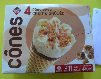 4 Cônes Crème brûlée