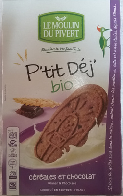 Biscuits P'tit Déj' bio Céréales & Chocolat