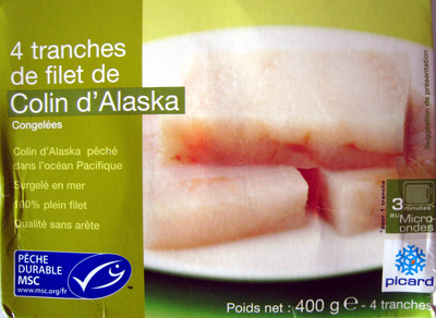 4 Tranches de filet de Colin d'Alaska Picard