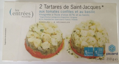 2 Tartares de Saint-Jacques aux tomates confites et au basilic - surgelés