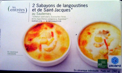 2 Sabayons de langoustines et de Saint-Jacques* au Sauternes - surgelés