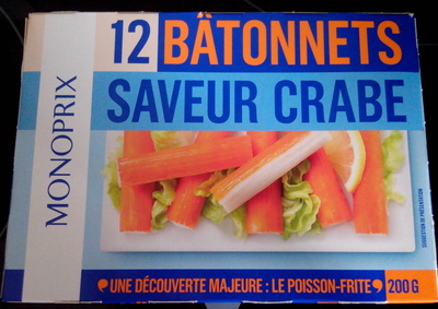 12 bâtonnets saveur crabe