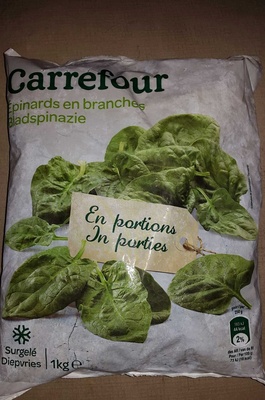 Épinards en branches - Carrefour -  1kg