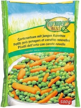 Petits pois potagers et carottes nouvelles