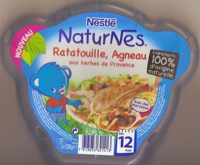 NaturNes Ratatouille, Agneau aux herbes de provence
