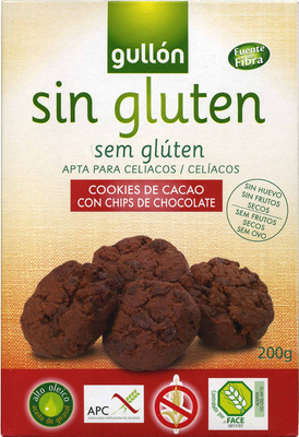 Cookies de cacao sin gluten