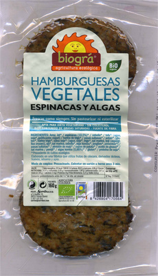 Hamburguesas vegetales Espinacas y algas