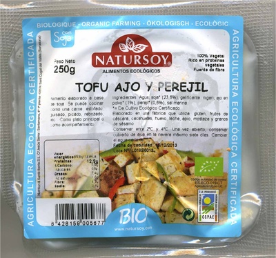 Tofu ecológico &quot;Natursoy&quot; Ajo y perejil