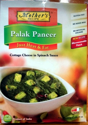 Palak Paneer Cottage Cheese in Spinach Sauce - Just Heat and Eat